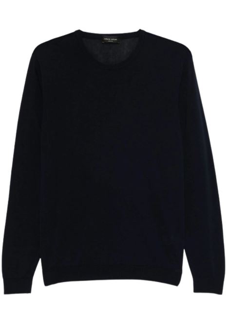 crewneck sweater man navy ROBERTO COLLINA | RB10001RB1010
